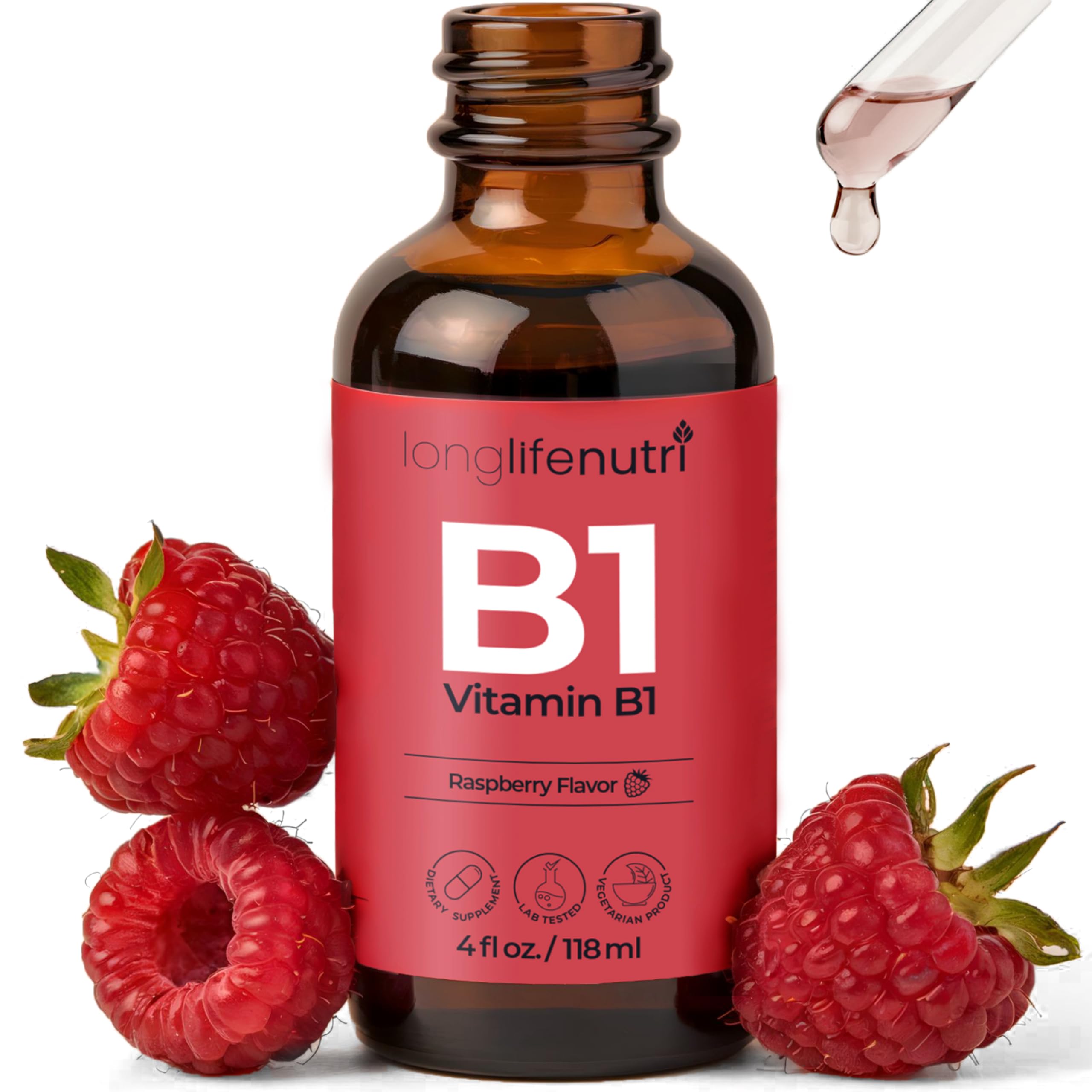 LongLifeNutri Vitamin B1 Drops 6mg, 4 FL OZ, About 5-Month Supply — Amazon image 2