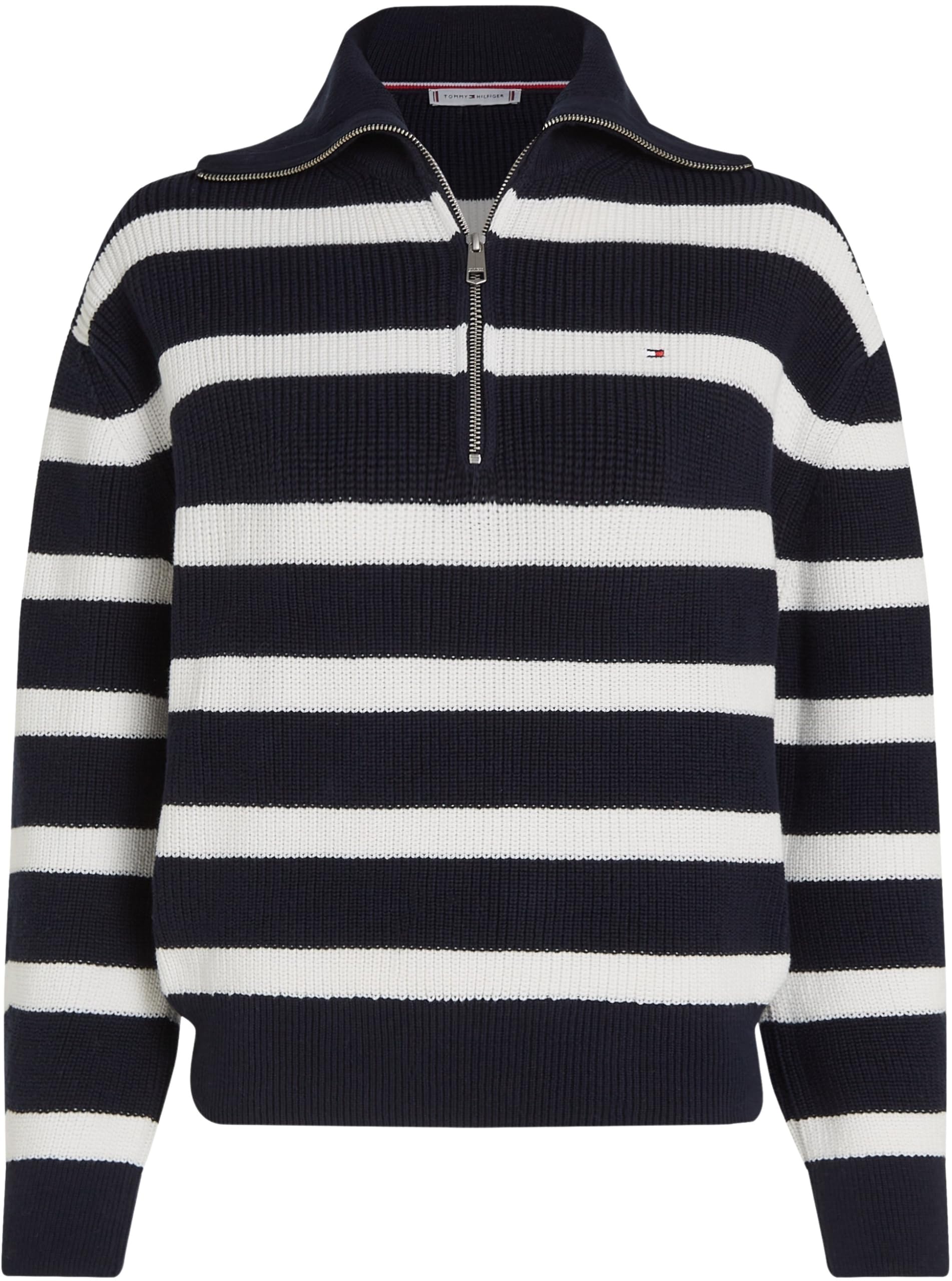 Tommy Hilfiger Sudadera con Cremallera Mujer 1/2 Zip Sweater Jersey de Punto