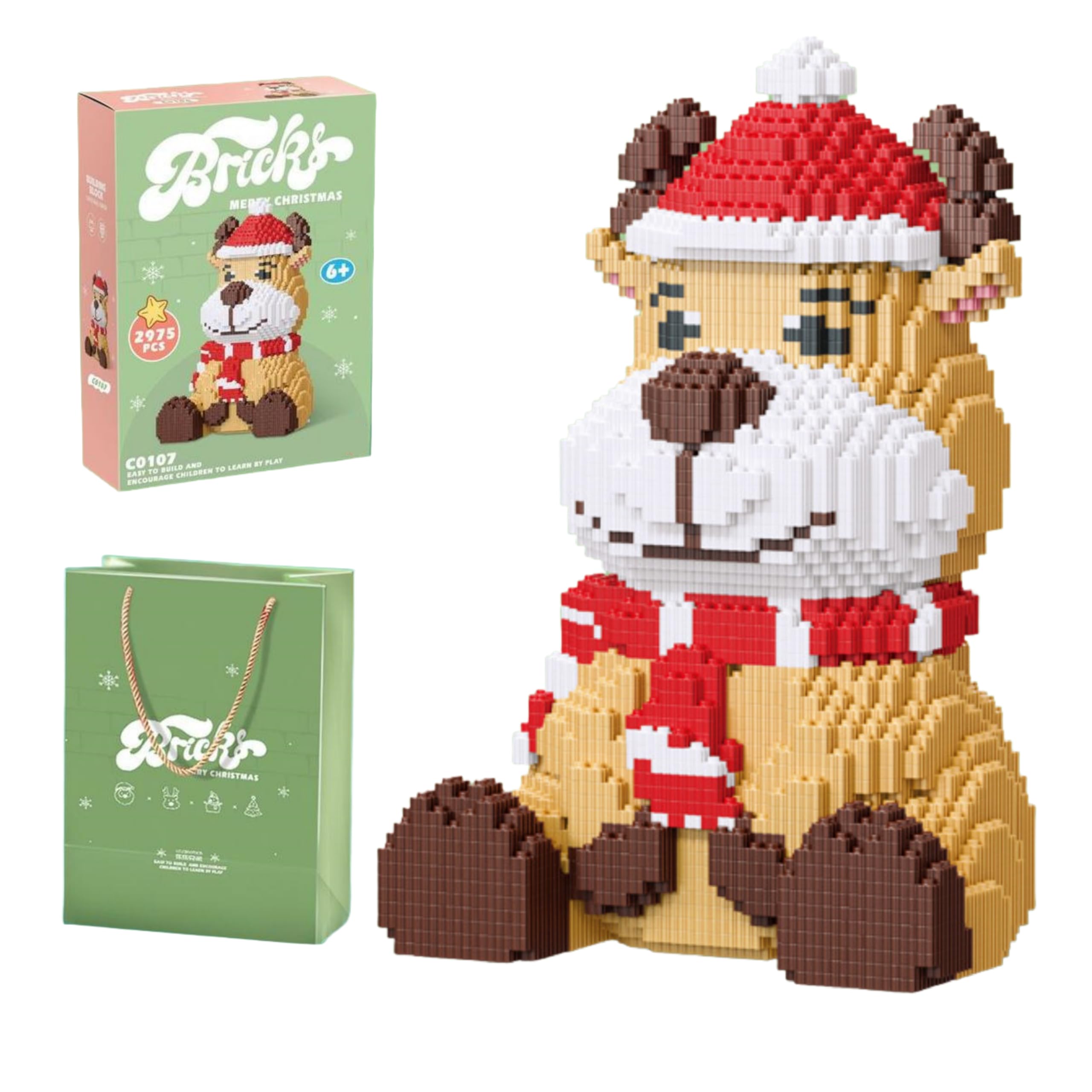 Unativer Christmas Santa Claus Building Blocks Set, Festive Holiday Construction Toy with Reindeer, Christmas Tree & Snowman, DIY Winter Scene Model Kit for Kids & Adults, 2974 PCS — image 1