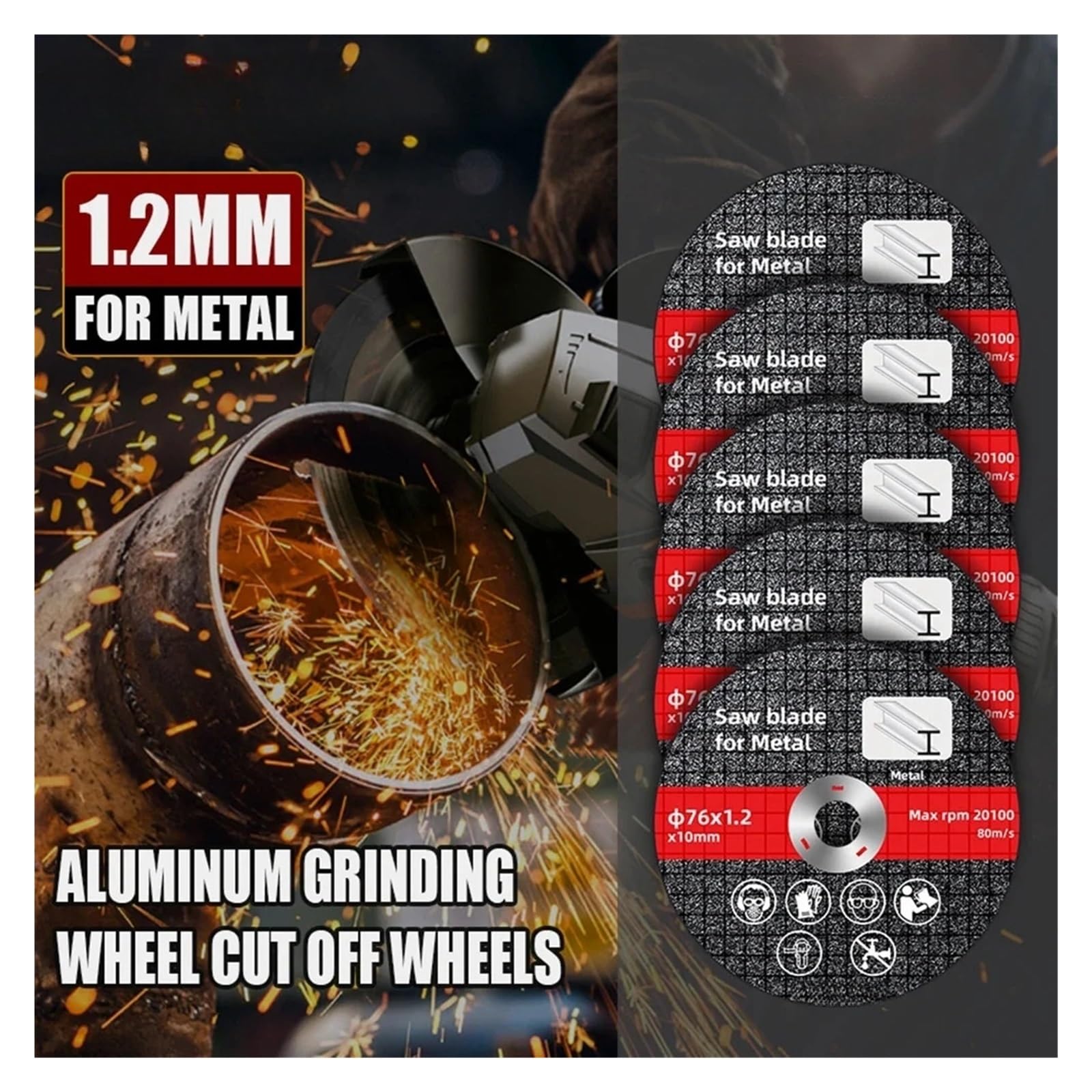 Discos de Corte de Metal de 76 mm for Lijado y rectificado, Discos de Corte Circulares, Hojas de Sierra, Accesorios for amoladoras angulares eléctricas, 1-30 Unidades