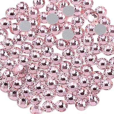 beadsland Flat Back Crystal Rhinestones Round Gems, Black (4.6-4.8mm) SS20/1440pcs