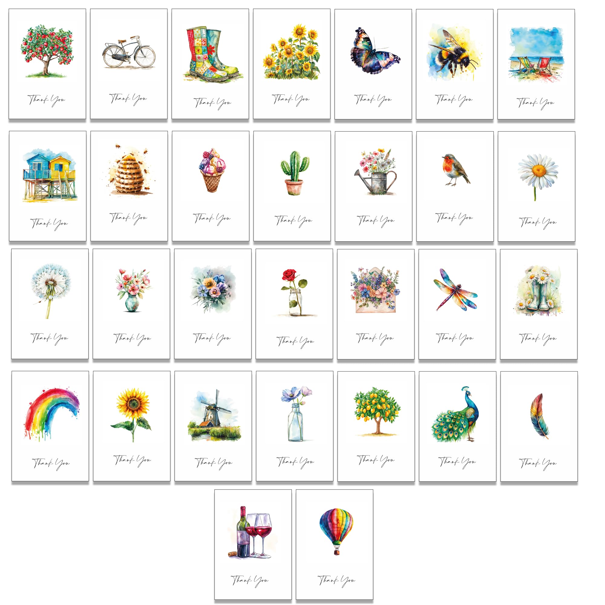 Punny Thank You Cards All My Puns Are Intended - 30 Too With Envelopes Unique 407592