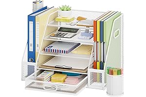 White 5-Tier Desk Organizer: Optimize Your Workspace for Productivity and Efficiency