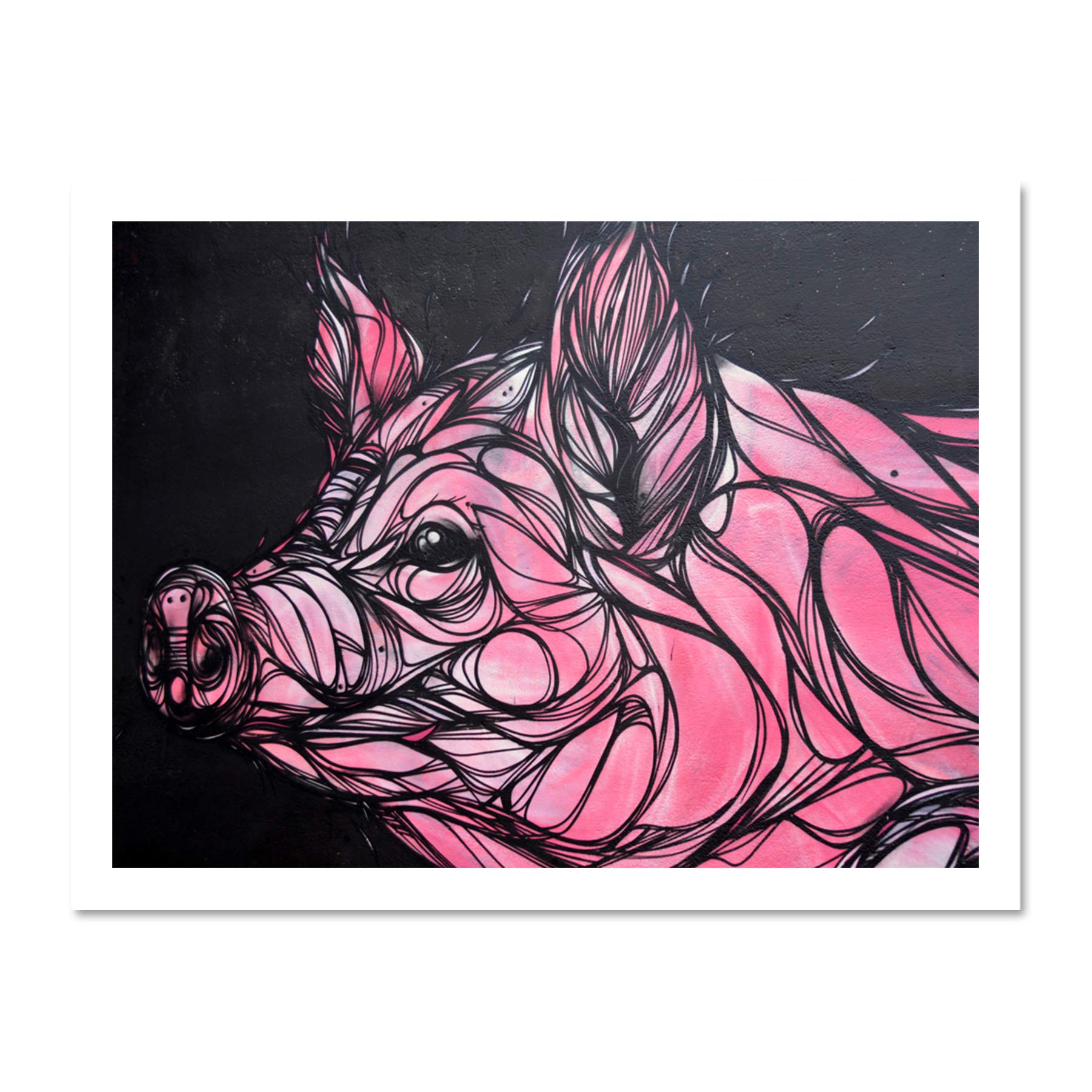 Graffiti Pig Piglet Large Framed Art Print Poster Wall Decor 18x24 inch