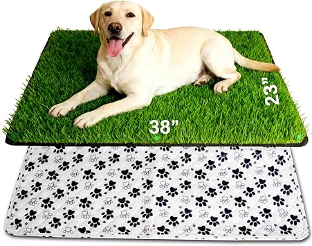 Grass Pee Pads for Dogs, 3823", Reusable & Washable Dog Pee Pad for Large Pet, Replacement Puppy Training Turf Mat, Dog Potty Pad Artificial Grass, Indoor, Porch, Balcony, Patio, Travel