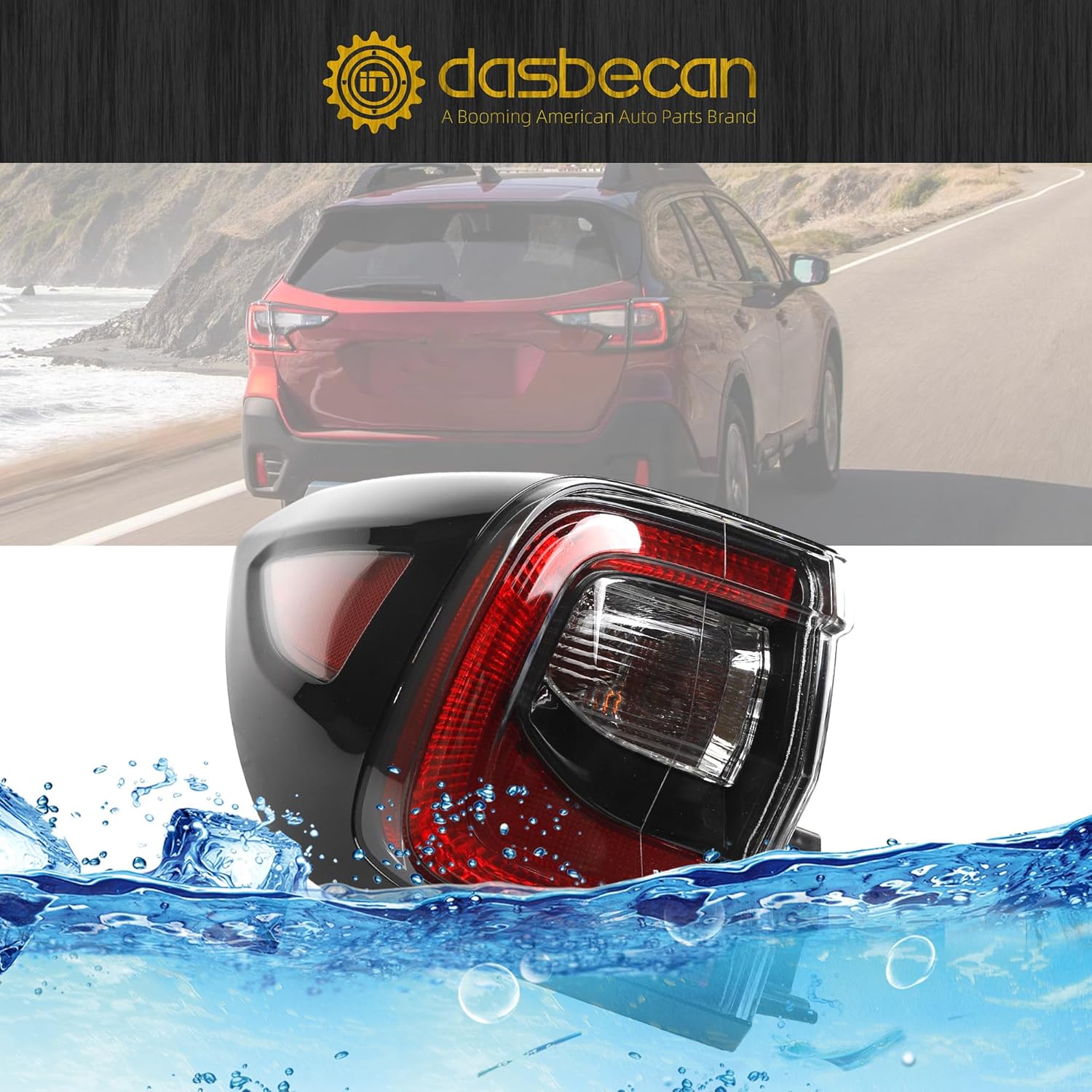 Dasbecan Tail Light Assembly LED Compatible With 2020-2024 Subaru Outback Taillight Rear Lamp Left Driver Side 84201AN03B