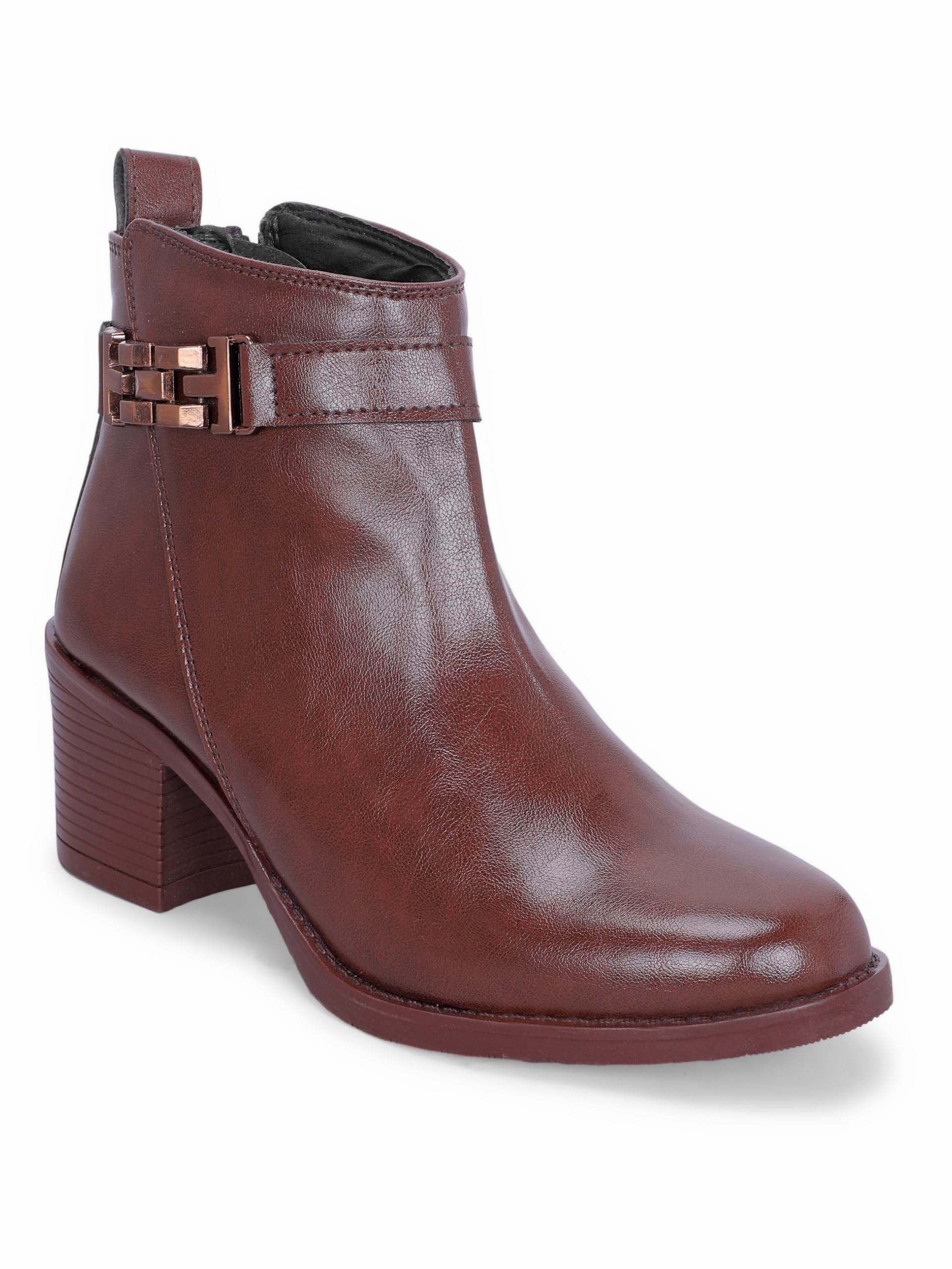 PREPFOTT Women's Ankle Boots | Block Heel Zip Closure Boots | Premium Synthetic Casual Fashion Booties | Comfortable Mid Heel Boots for Office, PPPTy, Travel PPT_04-image-27