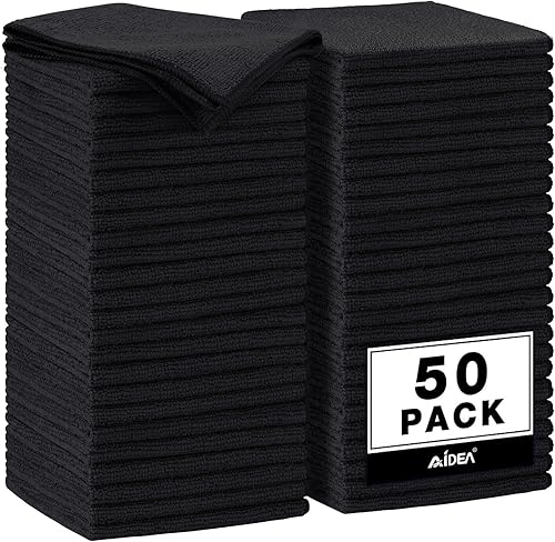 Miniatura 15 de AIDEA Paño de limpieza de microfibra blanco, 100 unidades, trapos de limpieza absorbentes, trapos de tienda comercial, sin pelusas, sin arañazos,