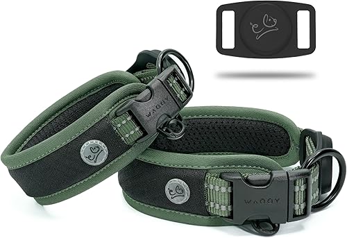 Miniatura 21 de Aitag - Collar para perro de alta calidad, soporte para collar de perro, acolchado de malla de aire reflectante, collar de perro de liberación Negro