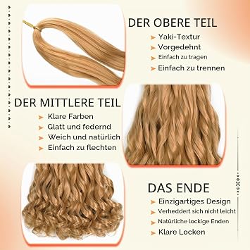 French Curls Braiding Hair 8 Pieces Pre Stretched Curly Crochet Braiding Hair Pre-Stretched Curly Crochet Cair Bouncy Loose Waves Silky Synthetic Braids Full Fluffy Look Perfect for Festival Styling