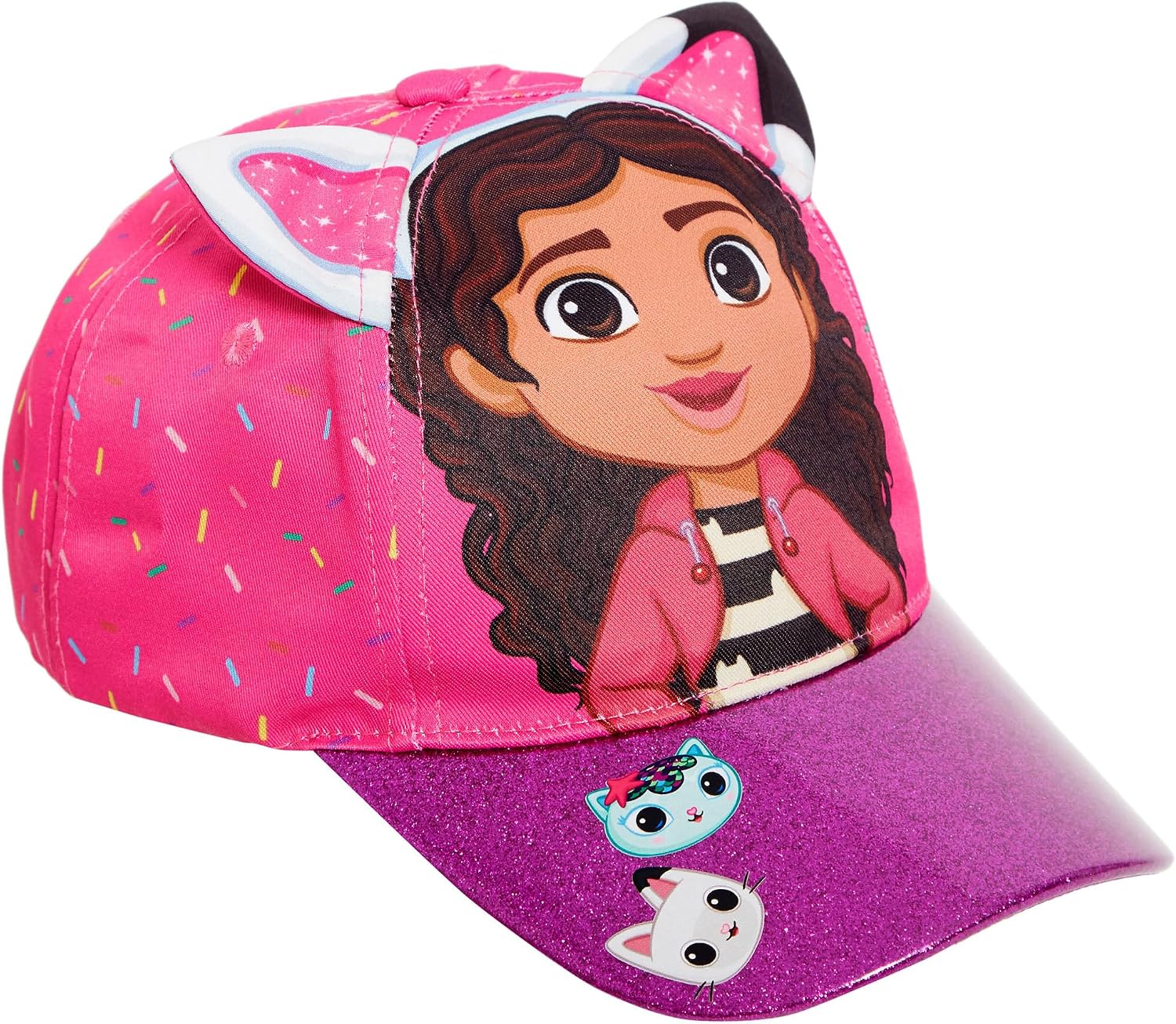 Girls Gabby's Dollhouse Baseball Cap Kids Cat Ears Summer Peaked Hat Adjustable Dress Up Accessory