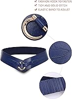 Vista 10 de TeeYee Cinturones de cuero elásticos renacentistas cintura elástica retro cinturón vintage moda medieval cinturón gancho cinturón Negro