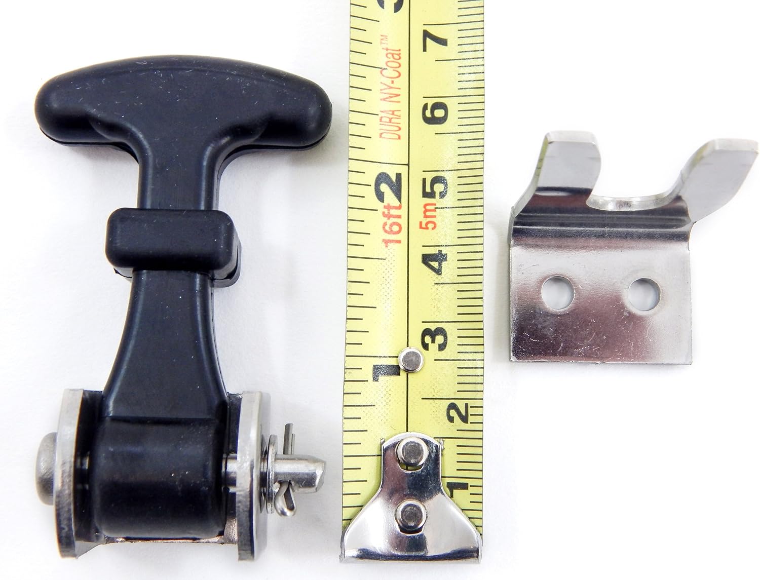 2 Piece Kit Rubber T Handle Latch Catch Hold-Down 2.5 Inch Mini Easy Grip Draw Stainless Steel Brackets Hardware Replacement 2 1/2 Compartment Trailer Tool Box RV Battery Box Tiedown Rust Free
