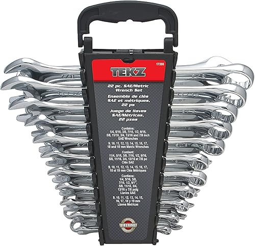 Titan Tools 17398 - Juego de llaves combinadas SAE y métricas (22 piezas)