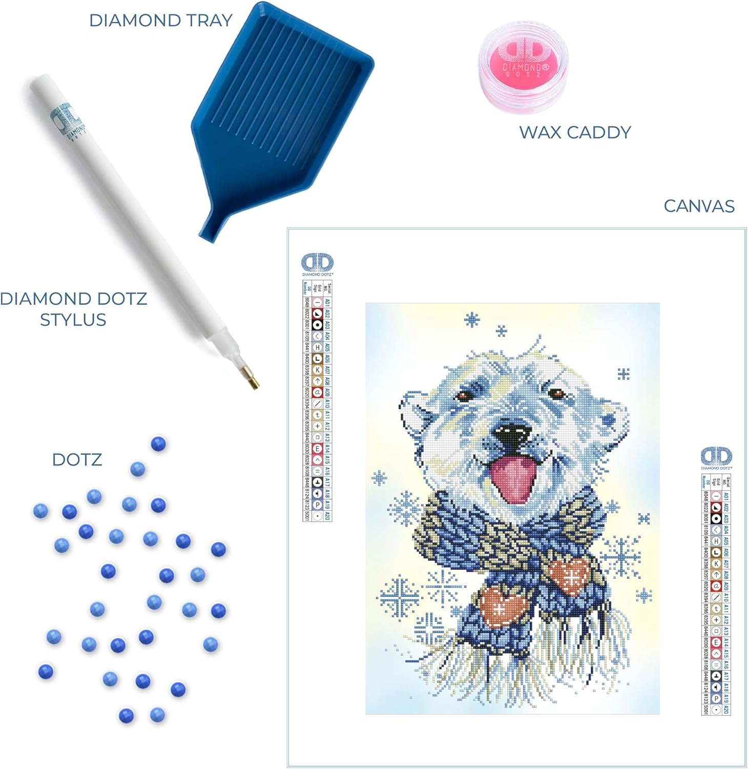 DIAMOND DOTZ Polar Dude Animal Diamond Painting Kits for Adults - Diamond Art Kits a Relaxing Creative Craft Kit with Dotz Gems 14"x20"