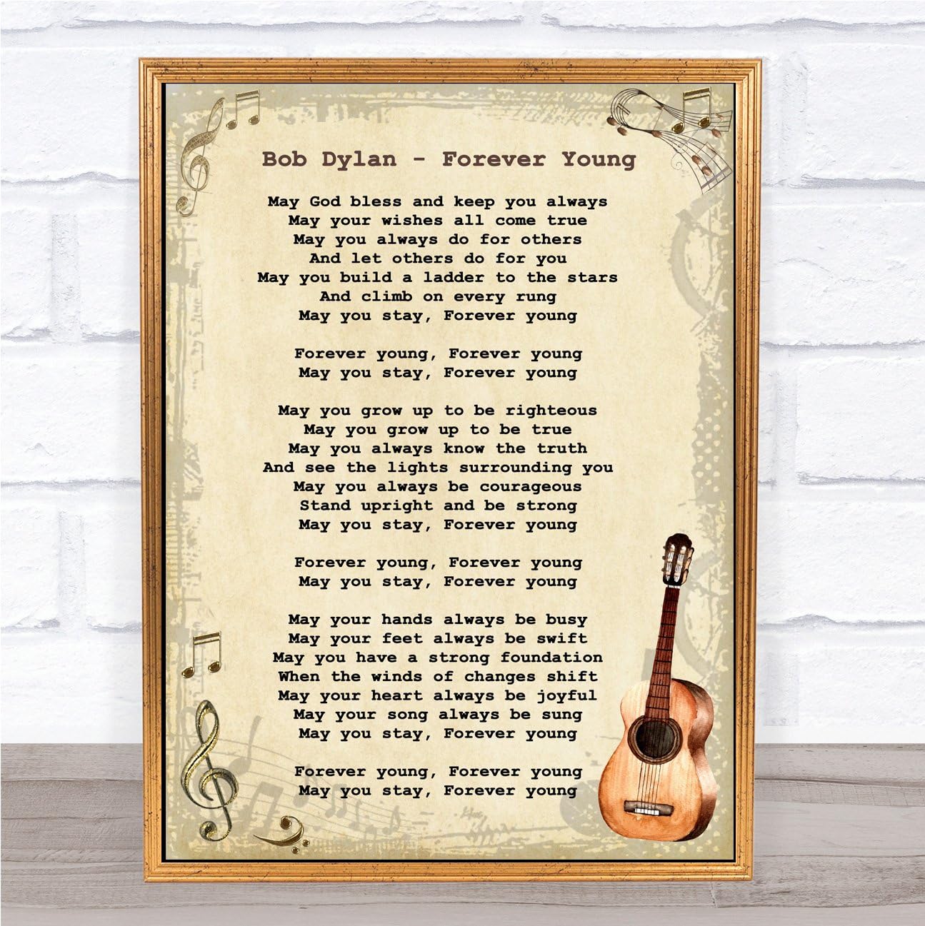 Amazon.com: Forever Young Song Lyric Vintage Quote Print: Posters &amp; Prints