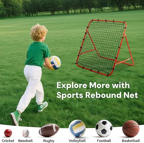 Miniatura 3 de Red de rebote de fútbol ajustable  Entrenador de fútbol con marco de acero  Rebote plegable portátil para práctica de pases y tiros  Equipo de