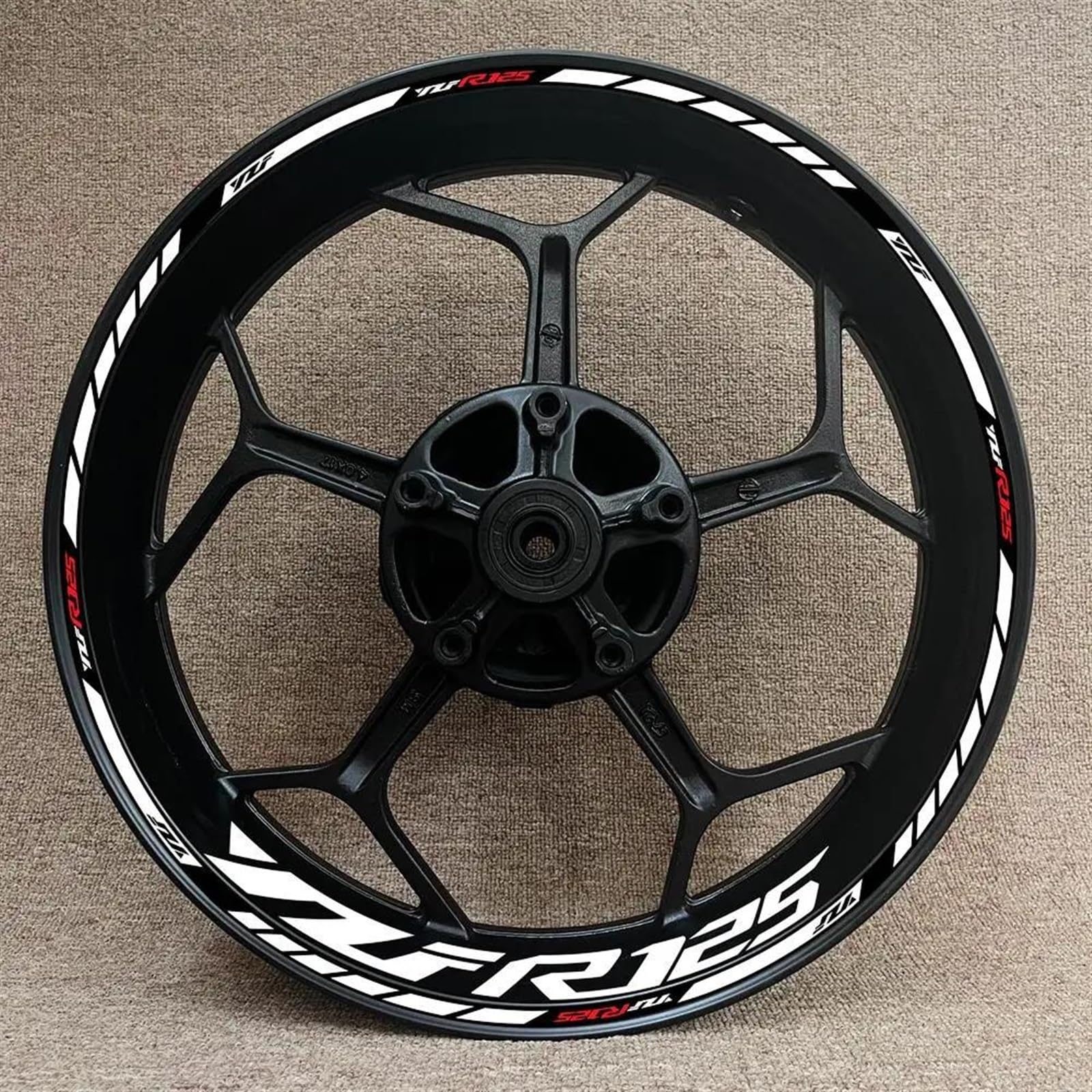 Stickers Motorcycle Wheel Stickers Reflective Rim Motorbike Waterproof Decals for YZF R125 YZFR125(Style 9)