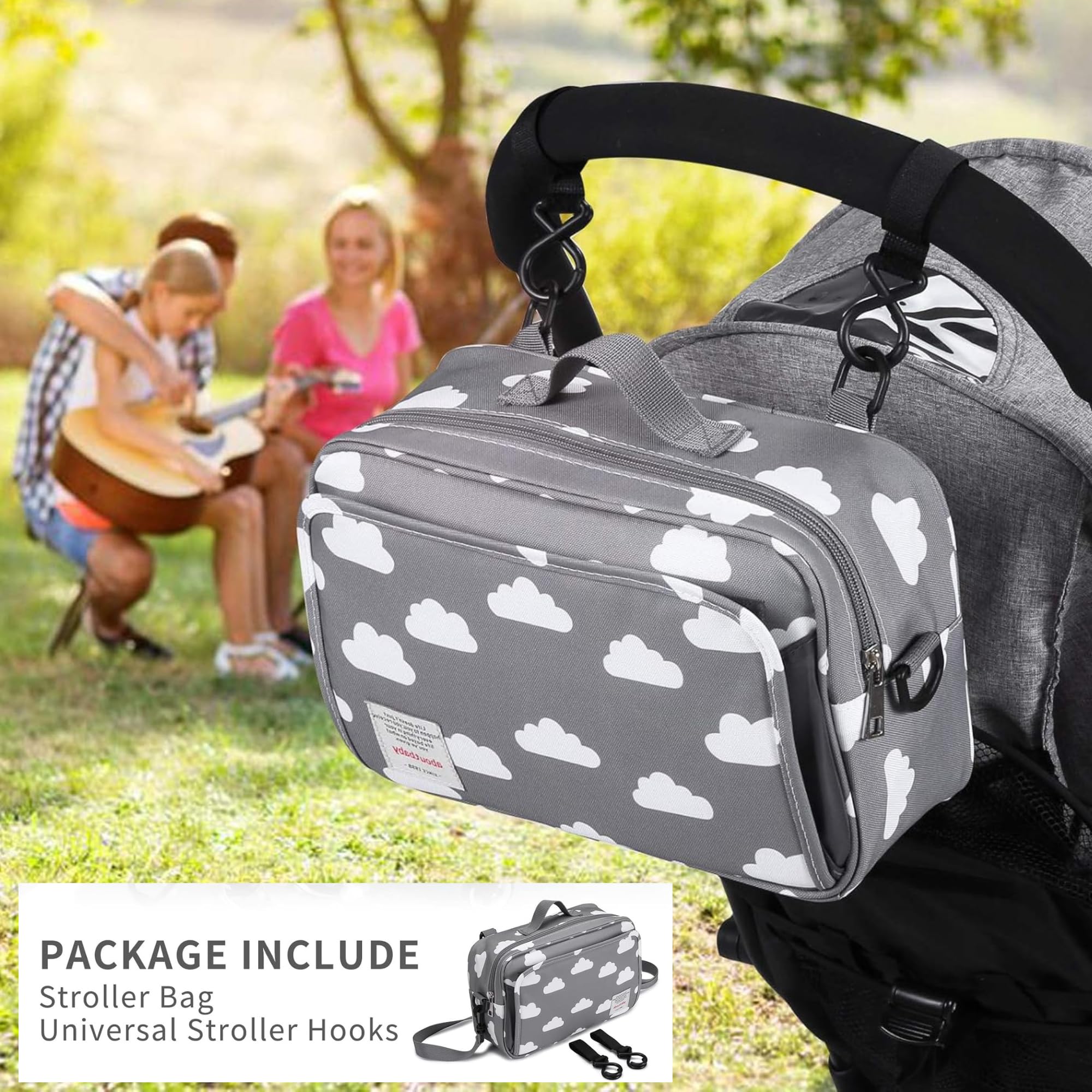 Bolso Carro Bebe. Accesorio Carrito Bebe con Función de Bolso Maternidad Pequeño. Organizador para Carro y Carrito de Bebé. Bolsa Cochecito Multiusos como Bolsa Hospital. Mochila Silla Paseo