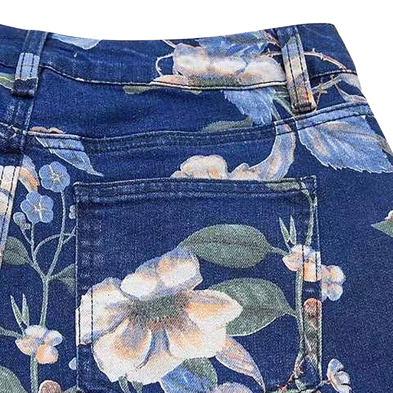 Pantalones vaqueros elásticos para mujer, pierna ancha, con estampado, cintura alta, versátiles, largos, cómodos, informales, de senderismo, tallas grandes, pantalones deportivos sueltos, ligeros con