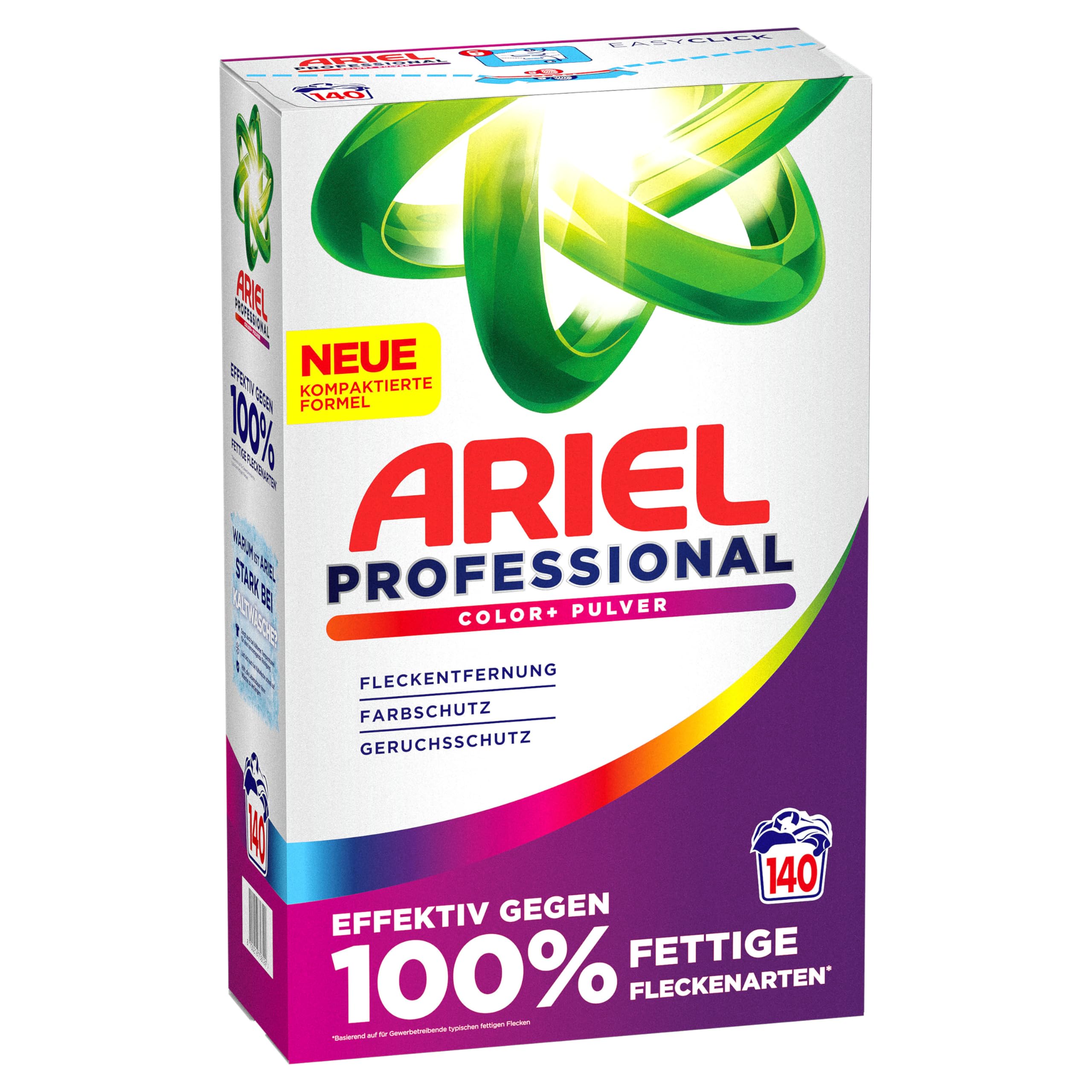Ariel Professional Waschpulver Waschmittel Color+, bekämpft alle Arten von Fettflecken, für den professionellen Gebrauch