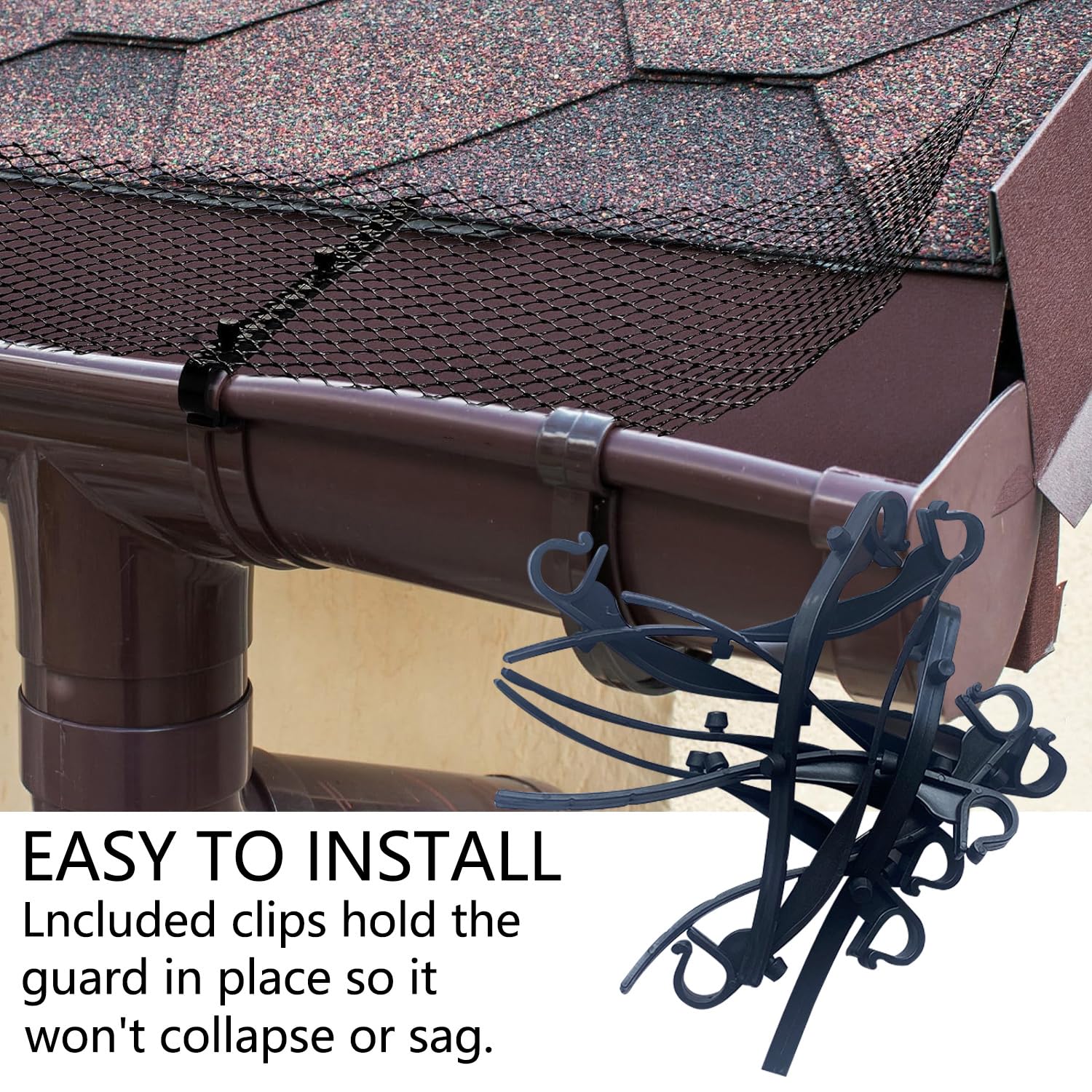 Gutter Guard 6 m x 15 cm Protección de Canalón 2pcs Protector para Canalones con Clips de Fijación Evita los Bloqueos de Canalones(2)