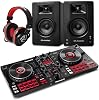 Numark Mixtrack Platinum FX DJ Controller and M-AUDIO BX4 Pair Bluetooth Studio Monitors with Headphones for Studio Recording, Music Production, Podcasting, Streaming