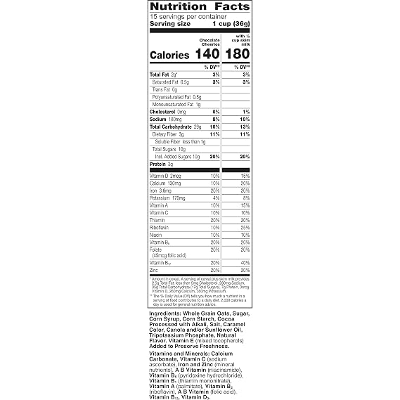 Chocolate Cheerios, Breakfast Cereal with Oats, Gluten Free, 19.2 oz (Pack of 7)
