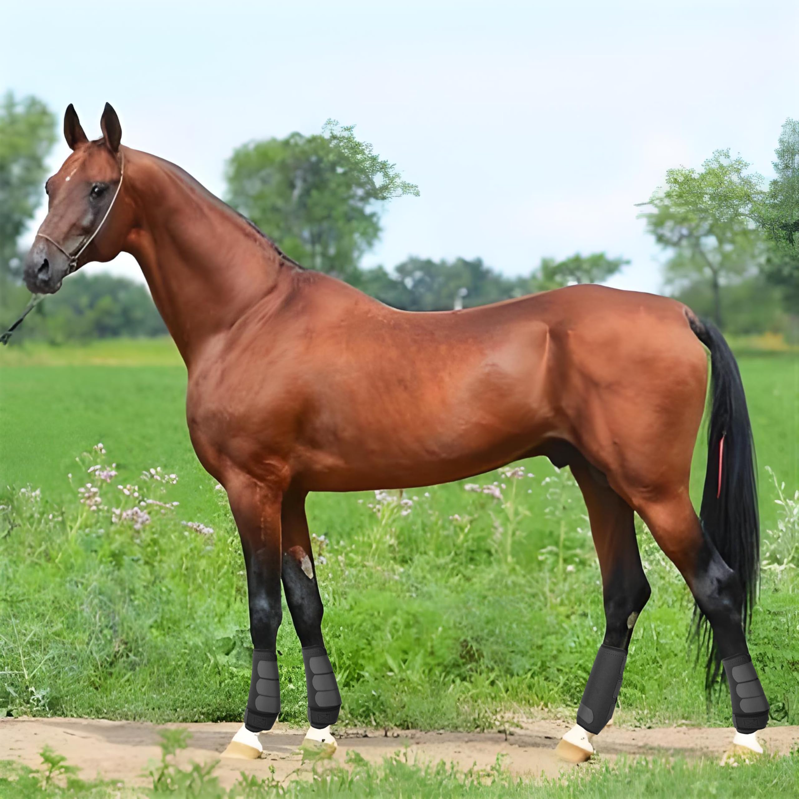 Botas de caballo deportivas con absorción de golpes, botas protectoras para extremidades inferiores, botas deportivas reutilizables, equipo de protección para patas delanteras y traseras,
