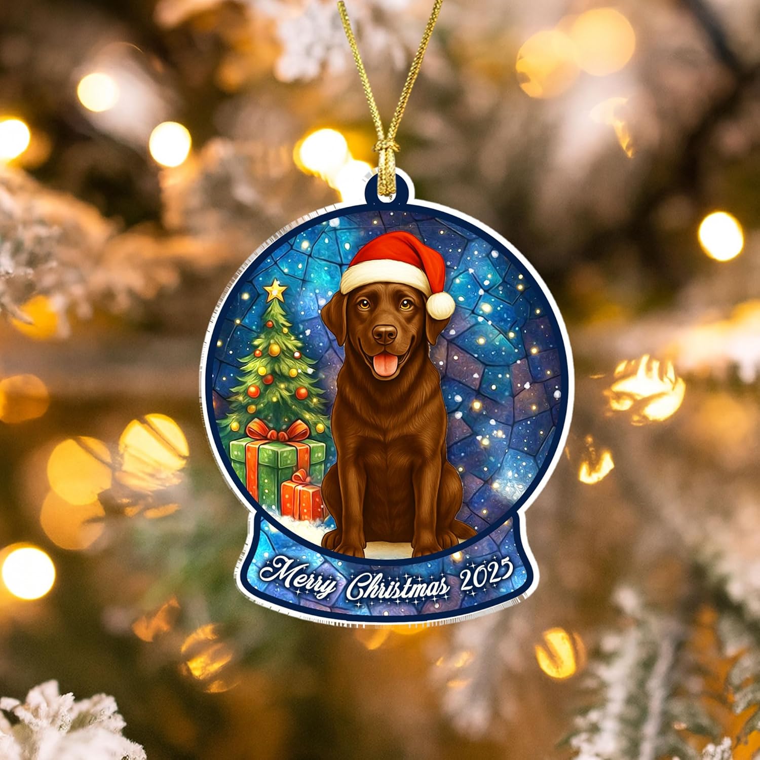 Chocolate Lab Christmas Ornament 2025 – Chocolate Labrador Ornaments for Christmas Tree, Chocolate Lab Gifts for Women, Dog Lovers Holiday Decoration - Image 2
