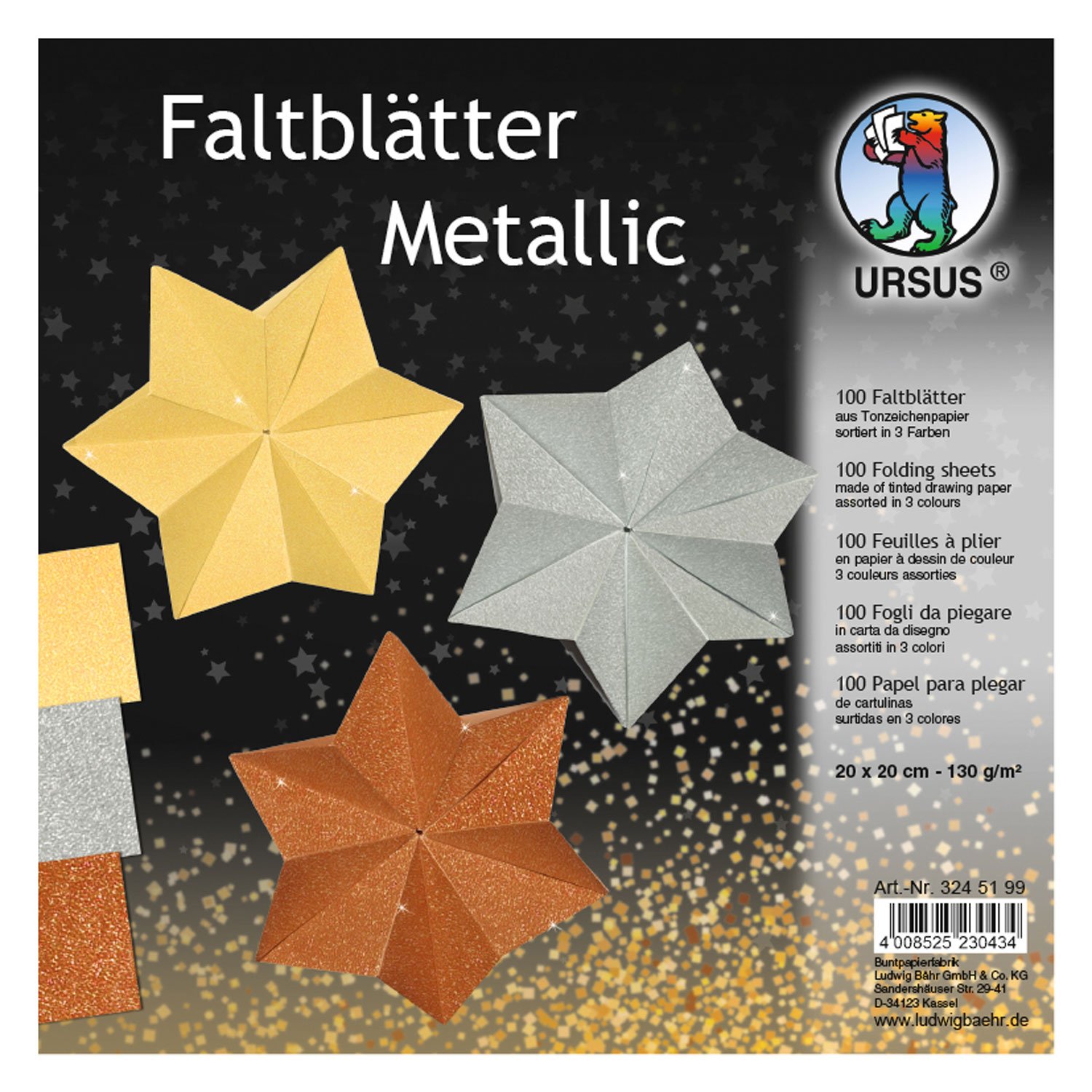 Ursus Folding Paper 100 Sheets Coloured Drawing Paper 130 g/m²