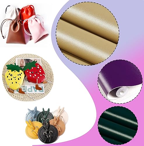 Vista 103 de Ramya 1 rollo de hojas de piel sintética de color liso albaricoque, 1 rollo de 12 x 53 pulgadas, la piel sintética es ideal para proyectos