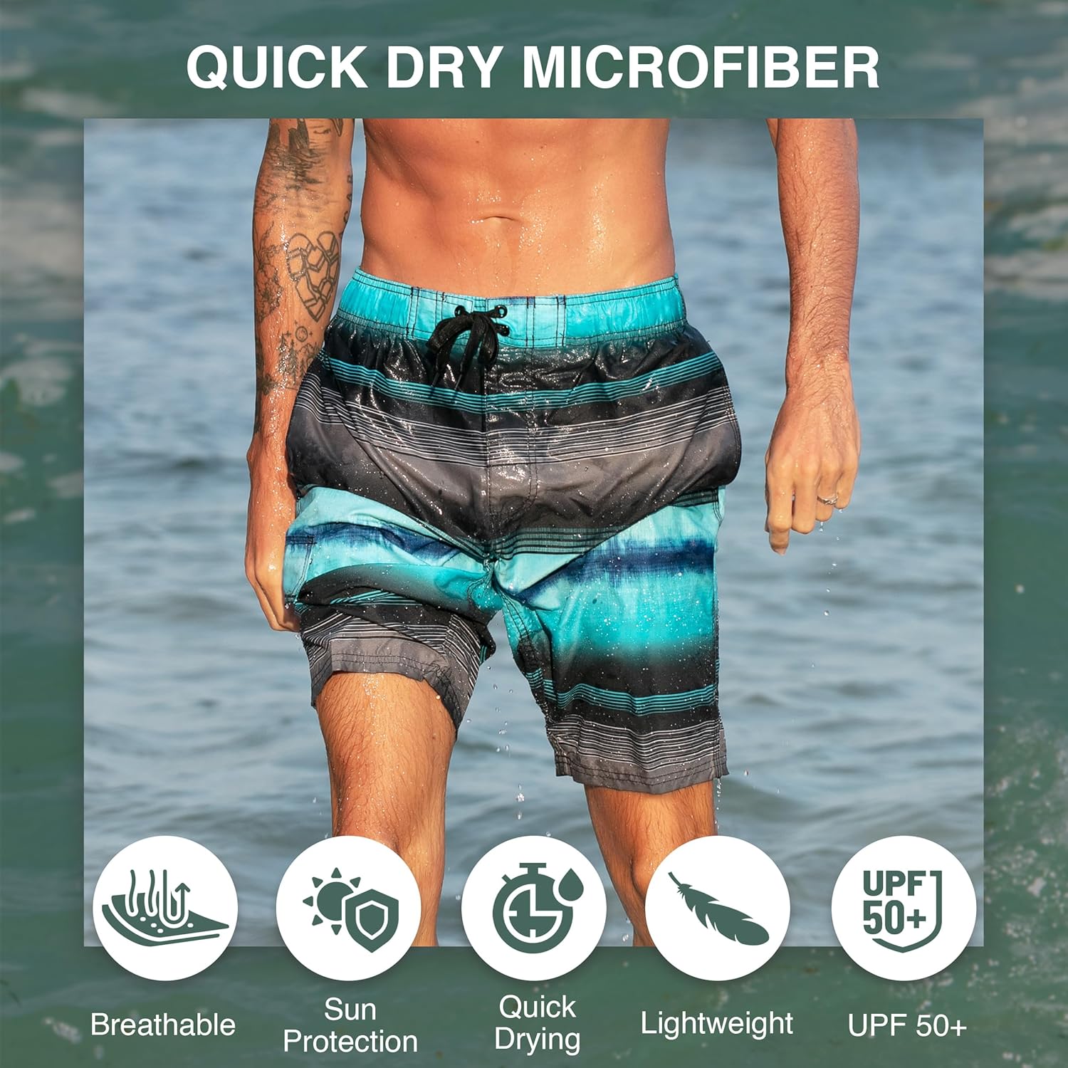 Kanu Surf Mens Barracuda Swim Trunks (Regular & Extended Sizes) - Image 3