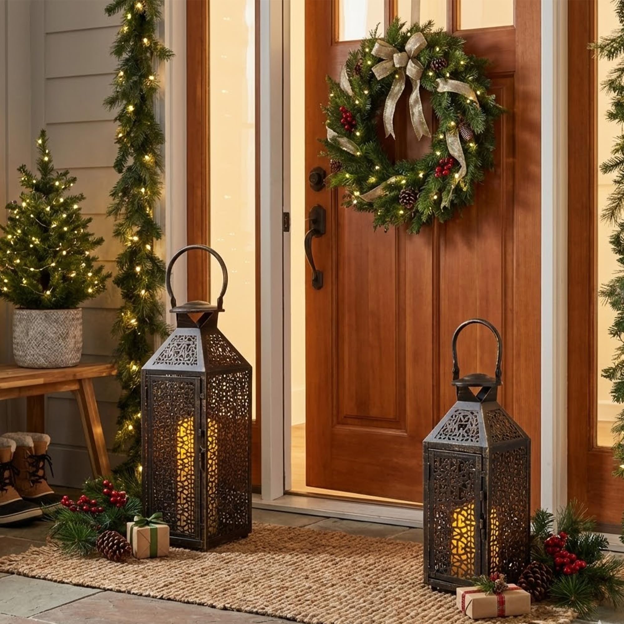 JHY DESIGN Set da 2 lanterne decorative per candele
