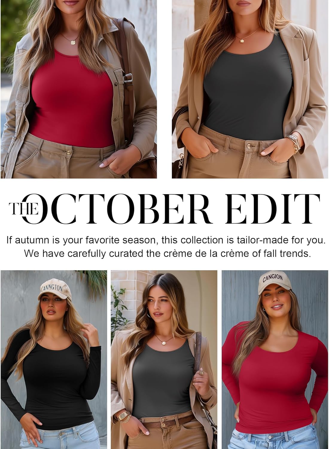 3 Pack Women's Plus Size Shirts Tops Scoop Neck Long Sleeve Tee Slim Fitted Stretchy Casual Basic Fall Winter Blouse - Image 2