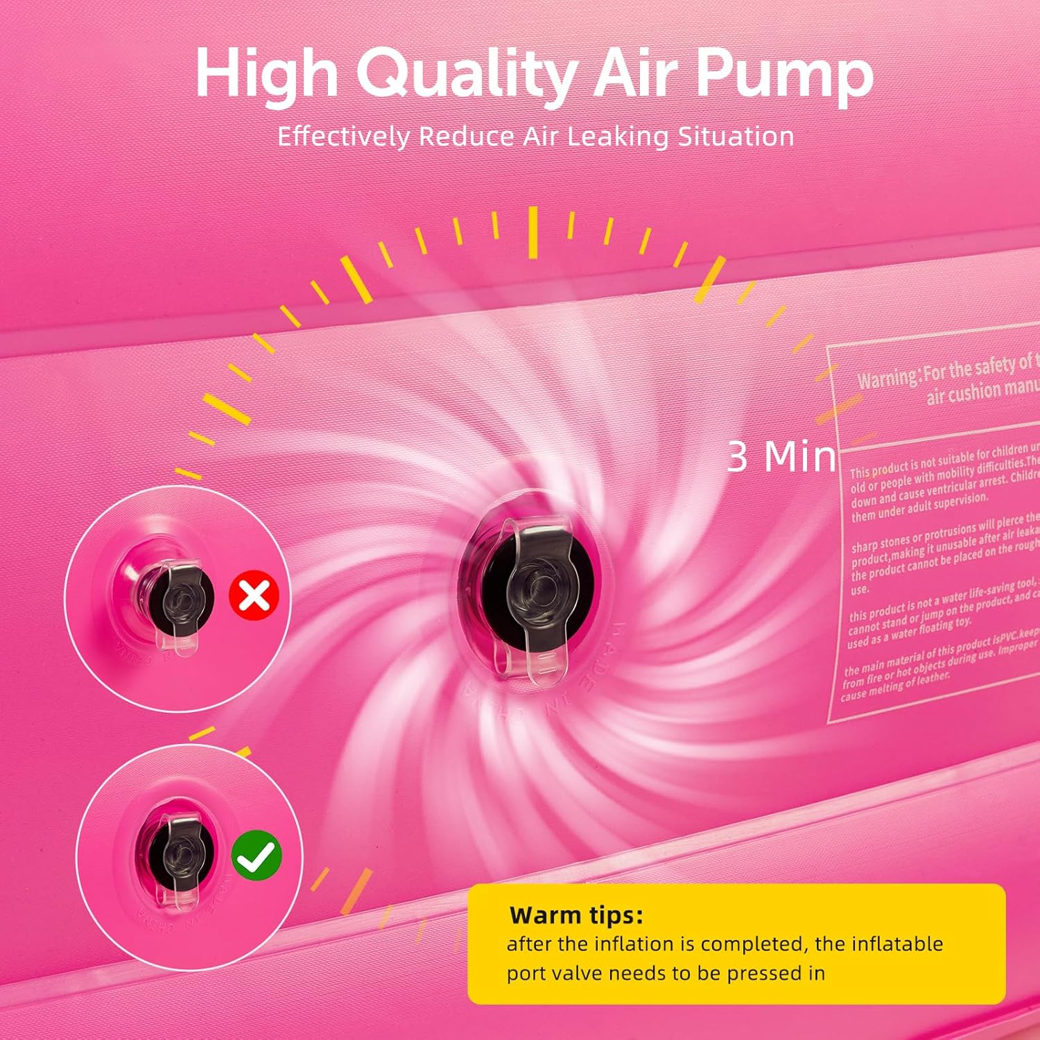 New Upgraded BBL Bed with Hole, Inflatable BBL Bed After Surgery, Brazilian Butt Lift Surgery Recovery Mattress with Carrying Bag & Air Pump,Waterproof Plant Velvet Touch Sleep-Pink (17.71 * 14.17In)