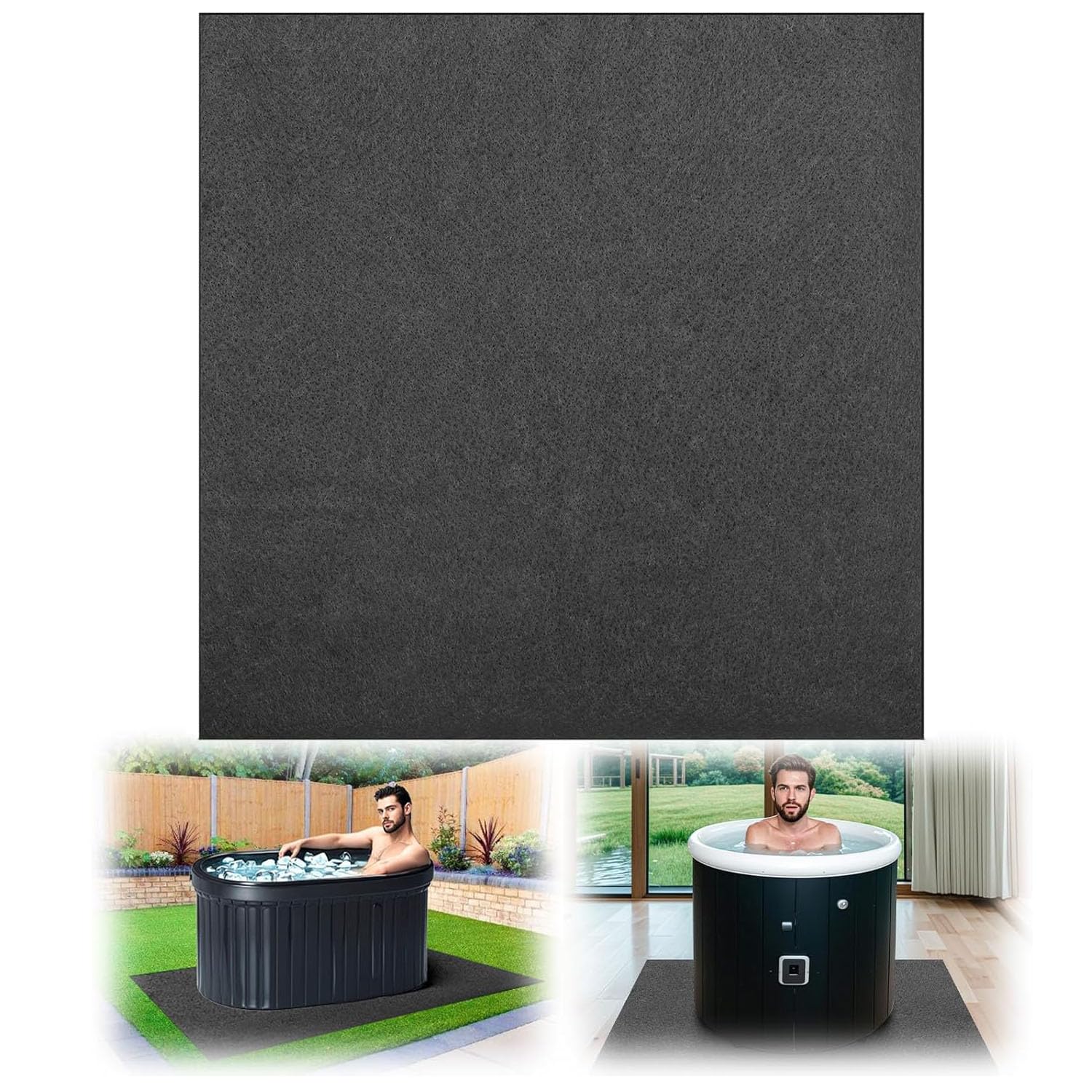 Tapis de Bain à Remous,200cm Dalle de Piscine,Tapis Piscine Hors Sol,pour Extérieur Intérieur Spa Tapis(Carré)