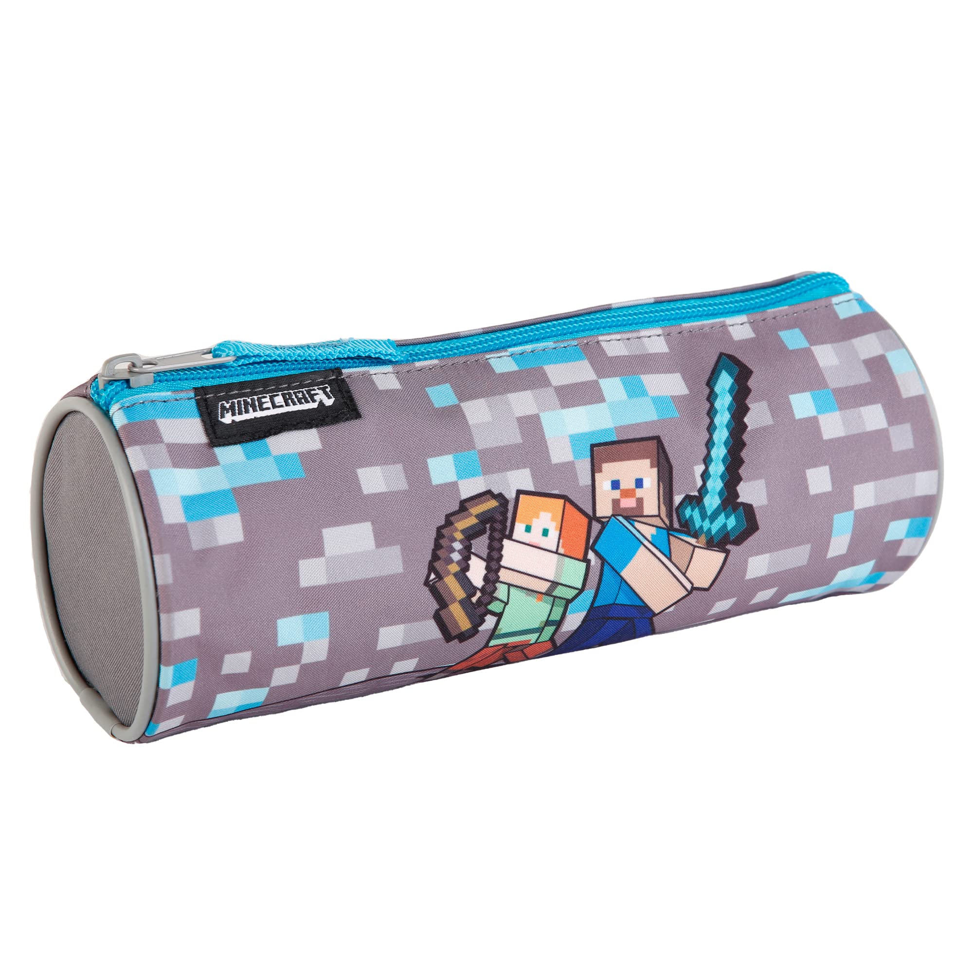 MINECRAFT- Estuche Escolar Warriors, Forma, Multicolor, Mediano (TOYBAGS T106-963)