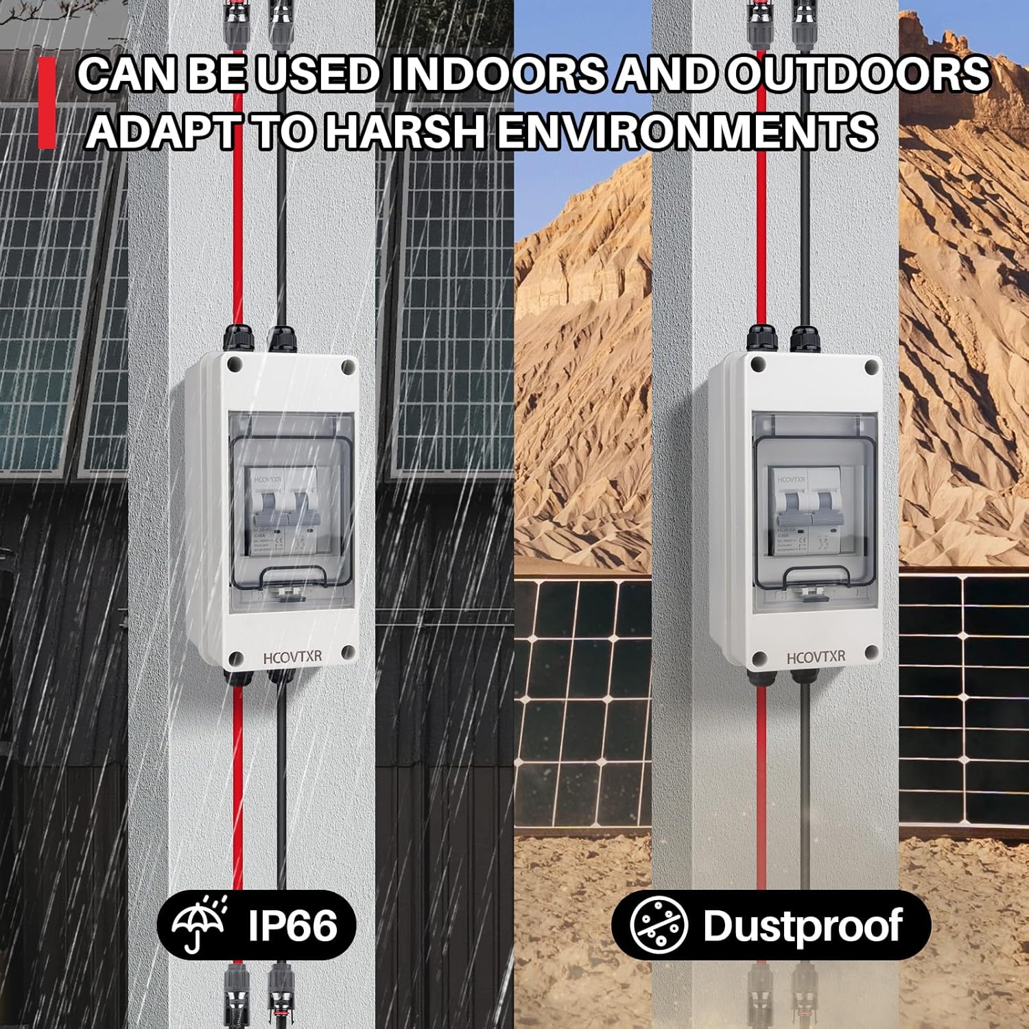63 Amp PV Disconnect Switch,DC Isolator Switch 1000V for Solar Power,RV Breaker Box with Miniature Circuit Breaker