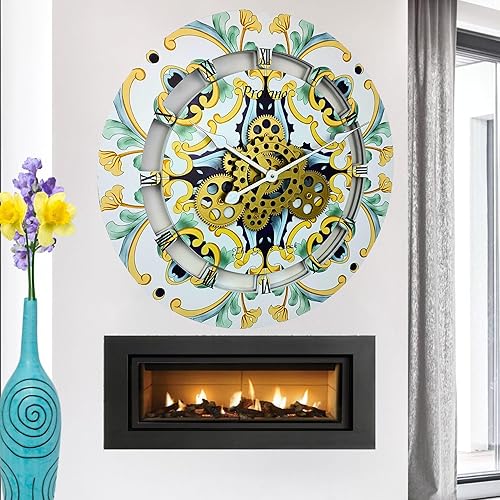 Miniatura 4 de The Gears Clock - Reloj de pared redondo de 24 pulgadas con engranajes móviles Italia LINE (Praiano)