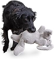 Vista 9 de goDog Checkers Elephant Tough Plush Toy with Chew Guard Technology, Durable Checkered Fabric & Squeaker for Active Play, Gray, Large