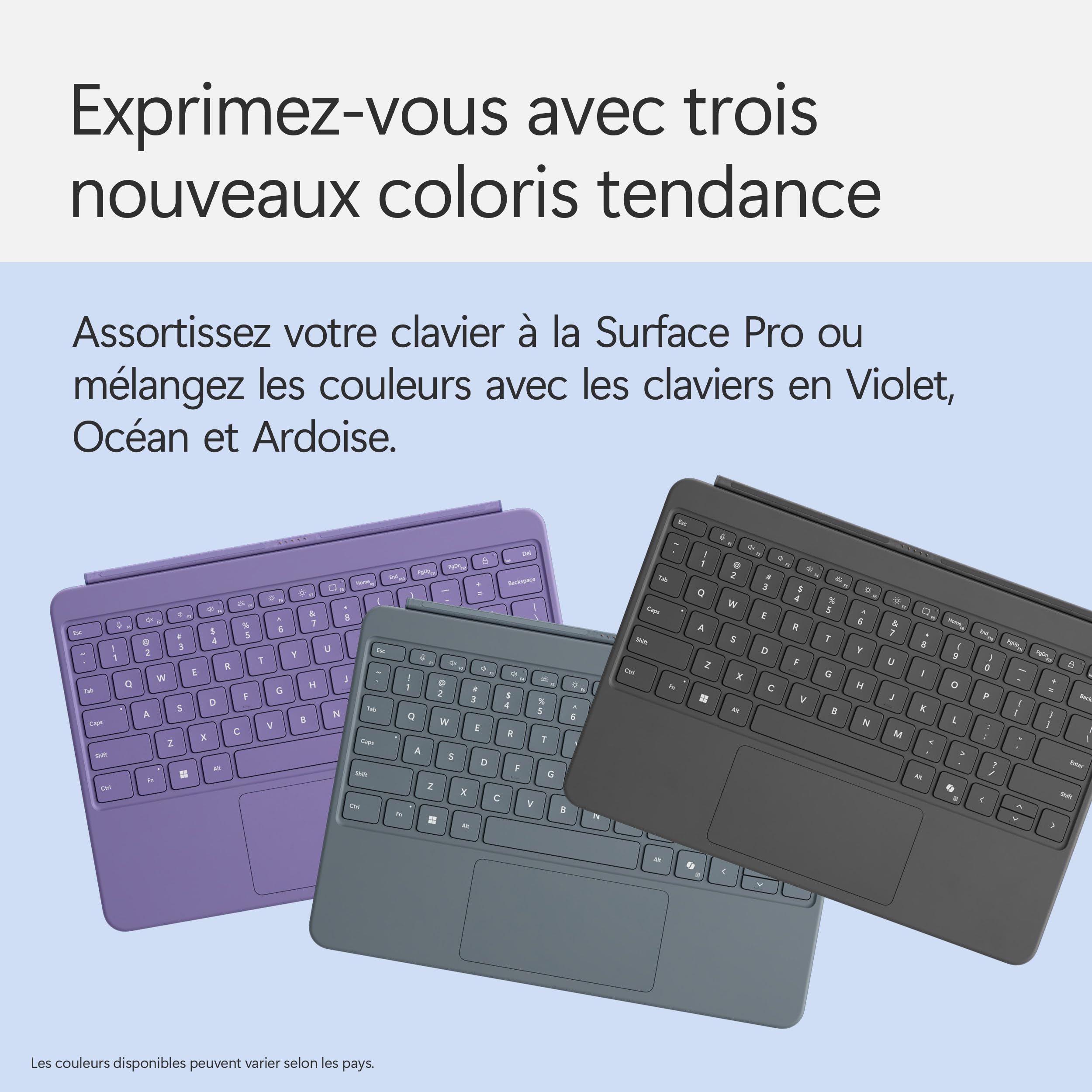 Clavier Microsoft Surface Pro 12'' | Ardoise | AZERTY | Compatible Surface Pro 12 pouces (1ère édition)
