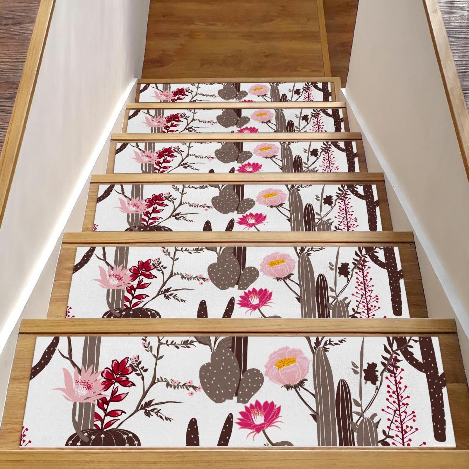 Almohadillas para peldaños de escalera de madera protectores antideslizantes reutilizables vintage