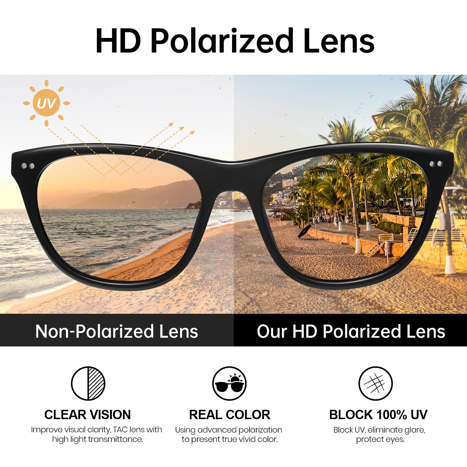 AVAWAY Gafas de sol de cara pequeña para mujeres con protección de rayos de ultravio polarizado retro gafas para damas para fotografía wandern viajando AV205