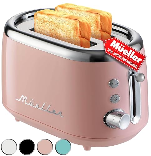 MUELLER HOME Retro Toaster 2 Slice, 7 Browning Levels, 3