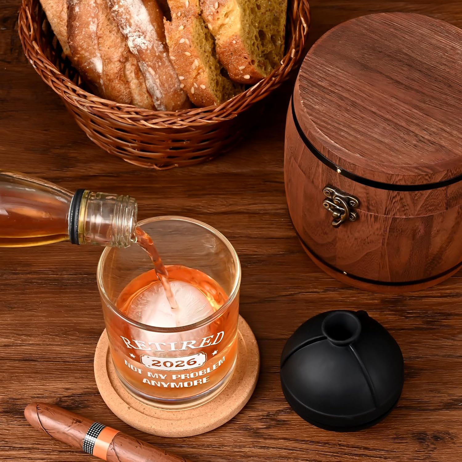 Futtumy Retirement Gifts for Men, Retired 2026 Not My Problem Anymore Whiskey Glass Set, Funny Retired Gifts for Boss Coworker Husband Teacher Friends Dad Grandpa, 10 Oz Retirement Old Fashioned Glass - Image 8