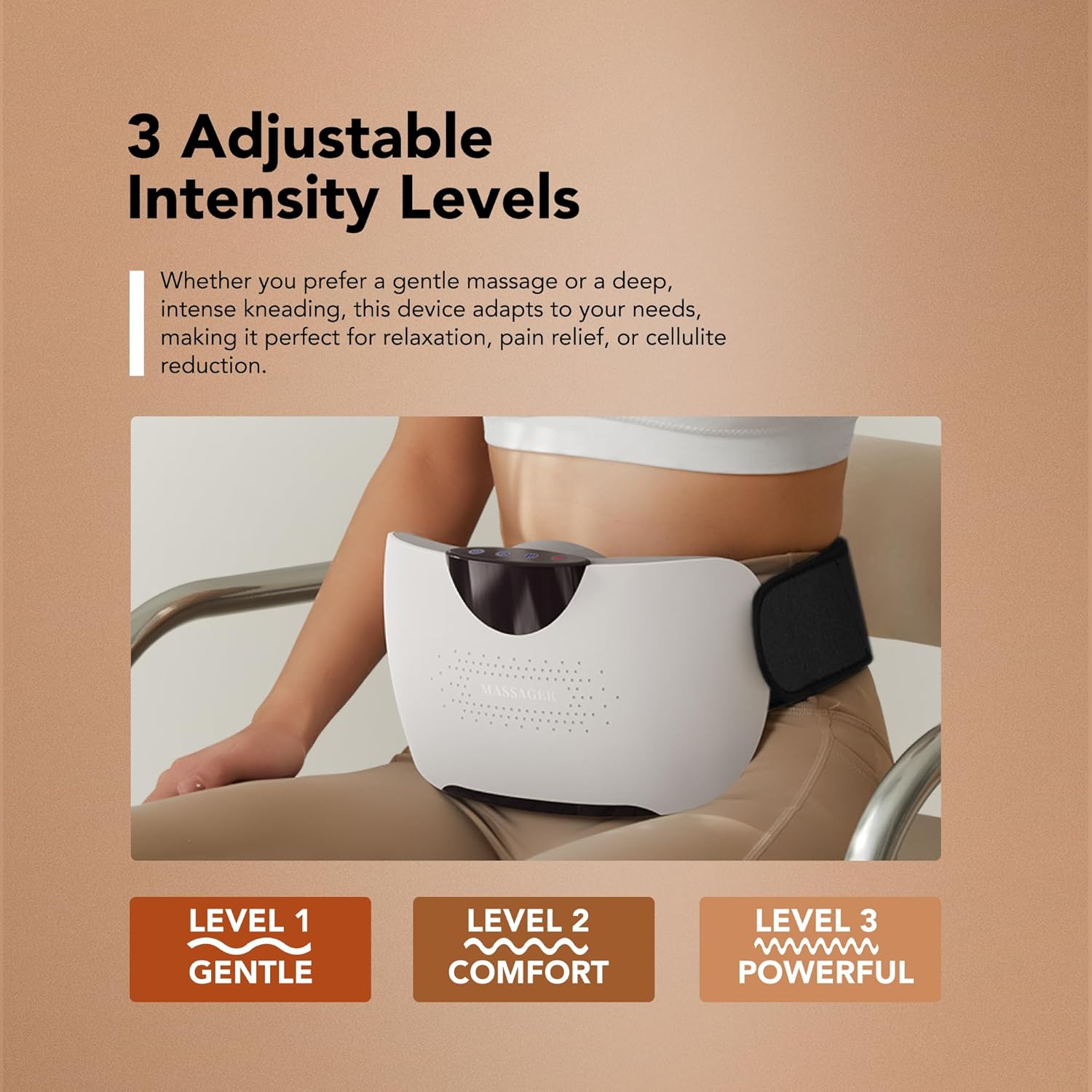 Abdominal Massager - Electric Stomach Tummy Anti Cellulite Remover Machine for Flat Belly - Real Bian Stone Kneading Heat Relief for Period Cramps Men Women Body Sculpting - Image 5
