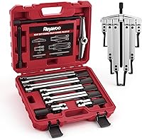 Reywoo Adjustable 2-Jaw Gear Puller Set - 9-Piece Kit with Reversible Jaws & Extendable Arms for Bearings, Pulleys, Flywheels