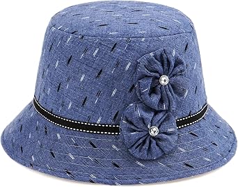 Glamorstar Vintage Felt Cloche Hat Winter Floral Fedora Bucket Hat Bowler Hats