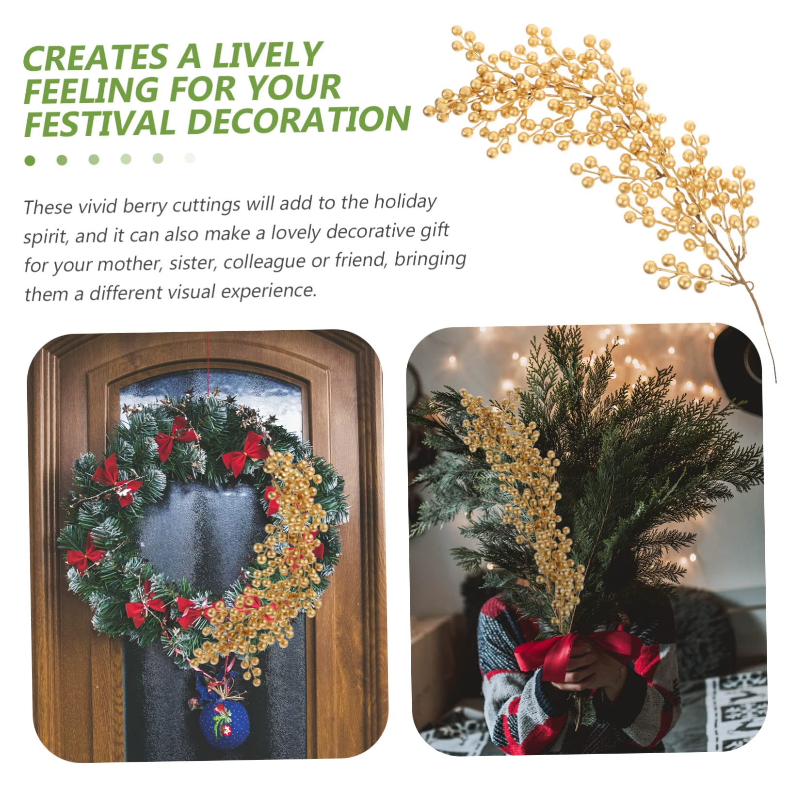 PRETYZOOM Set Di 3 Bacche Artificiali Con Glitter Per Lalbero Di Natale Bacche Finte Decorazioni Con Bacche Decorazioni Per La Casa E Il Giardino Natale Festivo